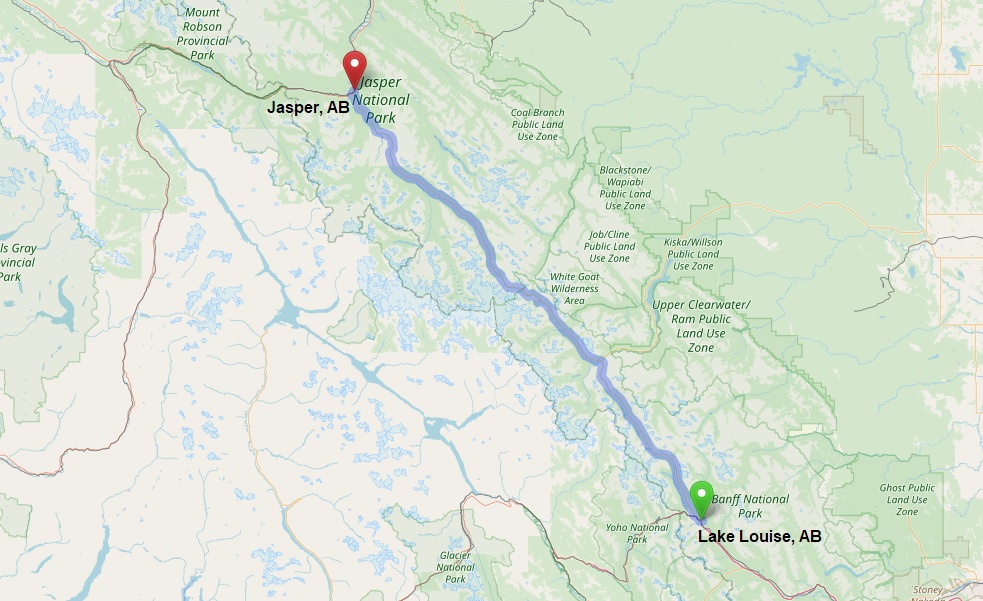 Der ber&uuml;hmte Icefields Parkway - Eine der sch&ouml;nsten Stra&szlig;en Kanadas